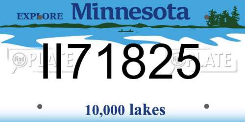 II71825 Minnesota License Plate