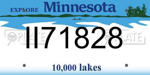 II71828 Minnesota License Plate