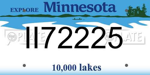 II72225 Minnesota License Plate