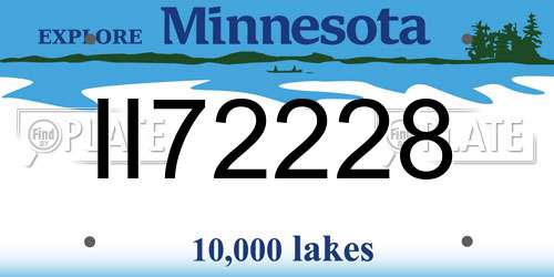 II72228 Minnesota License Plate