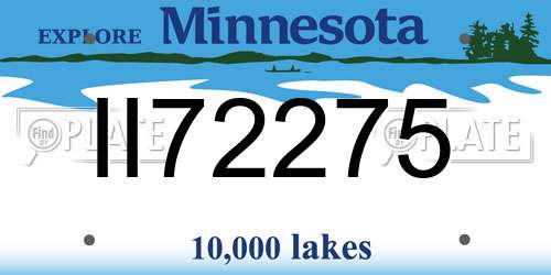 II72275 Minnesota License Plate
