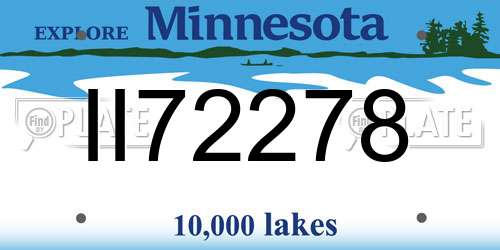 II72278 Minnesota License Plate