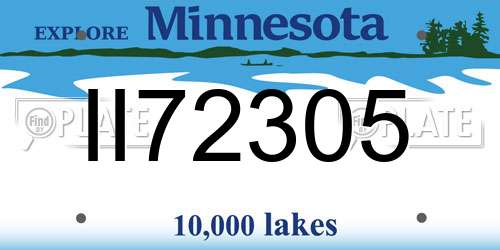 II72305 Minnesota License Plate