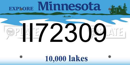 II72309 Minnesota License Plate