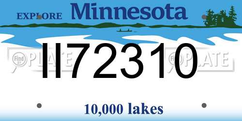 II72310 Minnesota License Plate