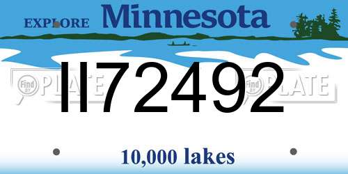 II72492 Minnesota License Plate