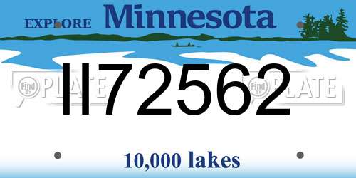 II72562 Minnesota License Plate