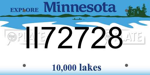 II72728 Minnesota License Plate