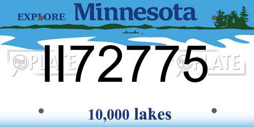 II72775 Minnesota License Plate