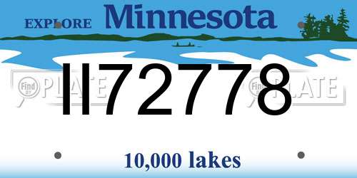 II72778 Minnesota License Plate