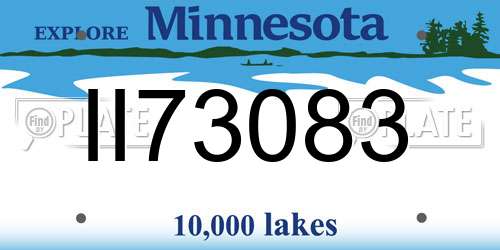 II73083 Minnesota License Plate