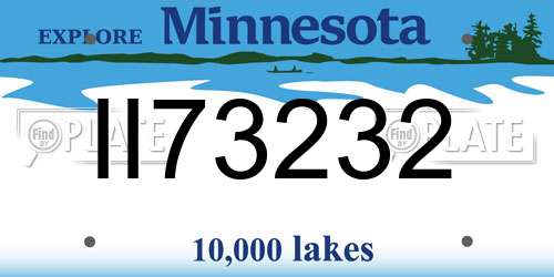 II73232 Minnesota License Plate
