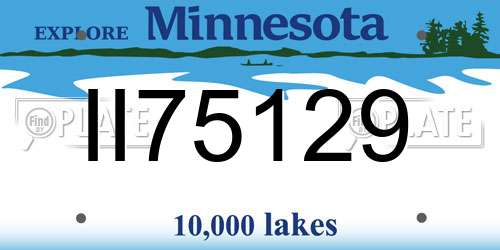 II75129 Minnesota License Plate