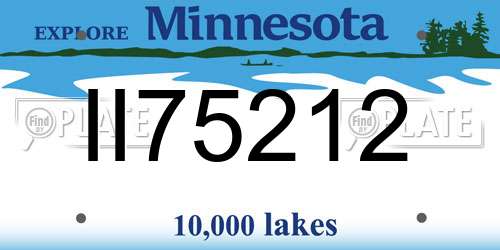 II75212 Minnesota License Plate