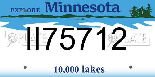 II75712 Minnesota License Plate