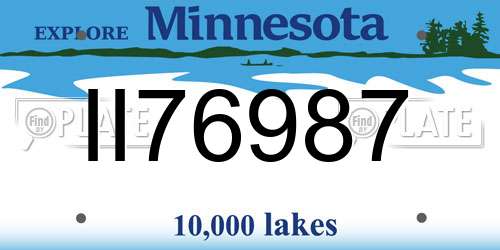 II76987 Minnesota License Plate