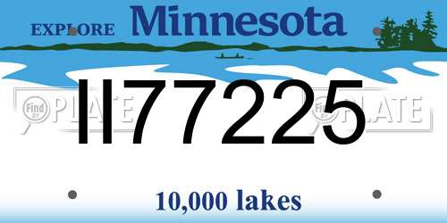 II77225 Minnesota License Plate