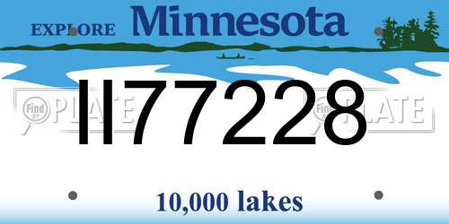 II77228 Minnesota License Plate