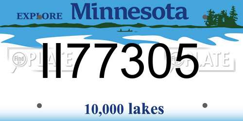 II77305 Minnesota License Plate