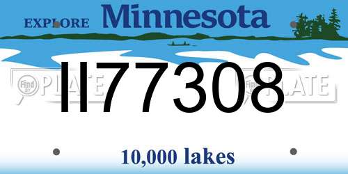 II77308 Minnesota License Plate