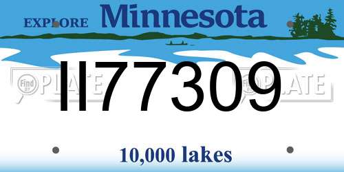 II77309 Minnesota License Plate