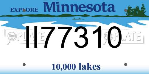 II77310 Minnesota License Plate