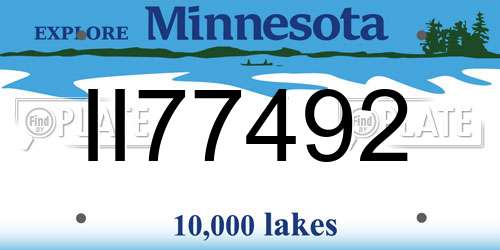 II77492 Minnesota License Plate