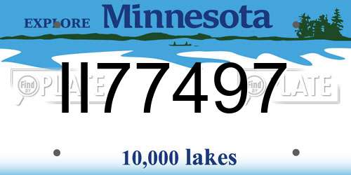 II77497 Minnesota License Plate