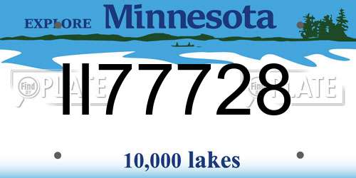 II77728 Minnesota License Plate