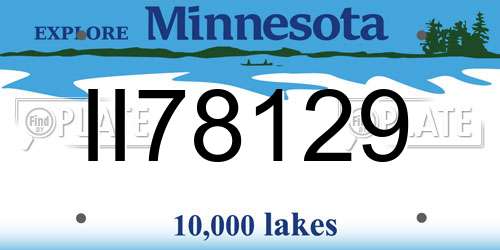 II78129 Minnesota License Plate