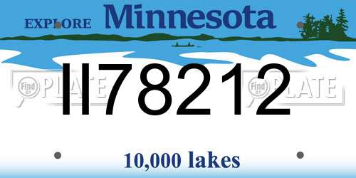 II78212 Minnesota License Plate