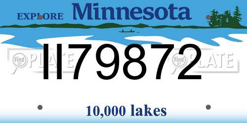 II79872 Minnesota License Plate