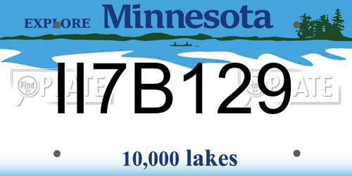 II7B129 Minnesota License Plate