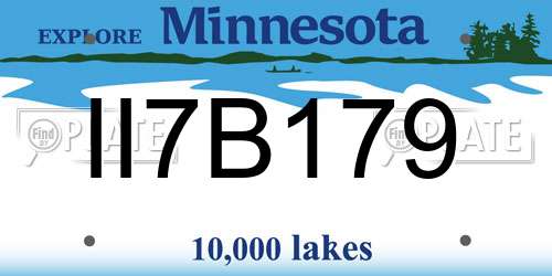 II7B179 Minnesota License Plate