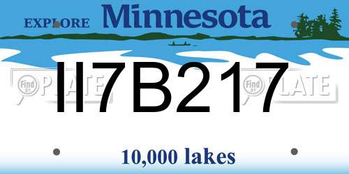 II7B217 Minnesota License Plate