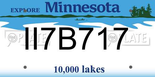 II7B717 Minnesota License Plate