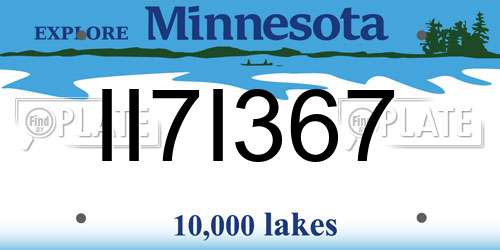 II7I367 Minnesota License Plate
