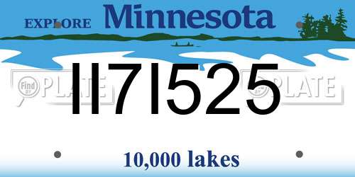 II7I525 Minnesota License Plate
