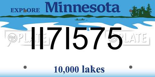 II7I575 Minnesota License Plate