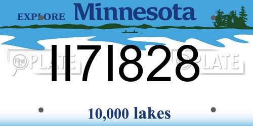 II7I828 Minnesota License Plate