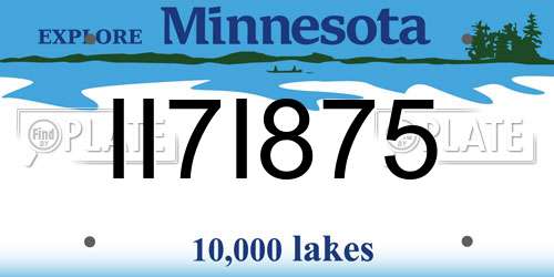 II7I875 Minnesota License Plate
