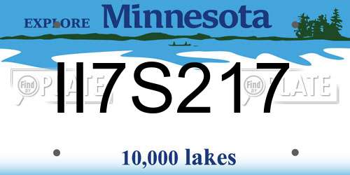 II7S217 Minnesota License Plate