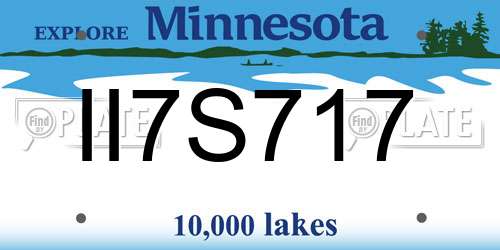 II7S717 Minnesota License Plate