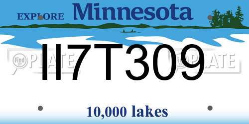 II7T309 Minnesota License Plate