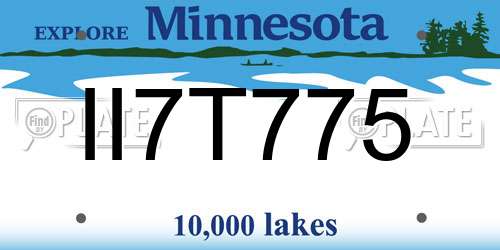 II7T775 Minnesota License Plate