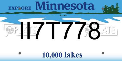 II7T778 Minnesota License Plate