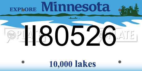 II80526 Minnesota License Plate