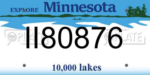 II80876 Minnesota License Plate