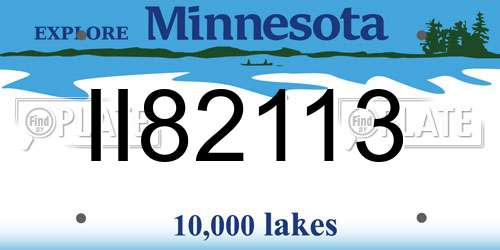 II82113 Minnesota License Plate