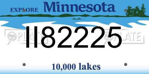 II82225 Minnesota License Plate